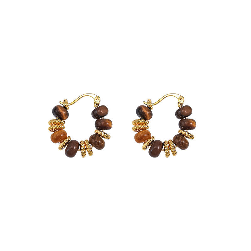 Retro Maillard Tigereye Women's Trendy Earrings