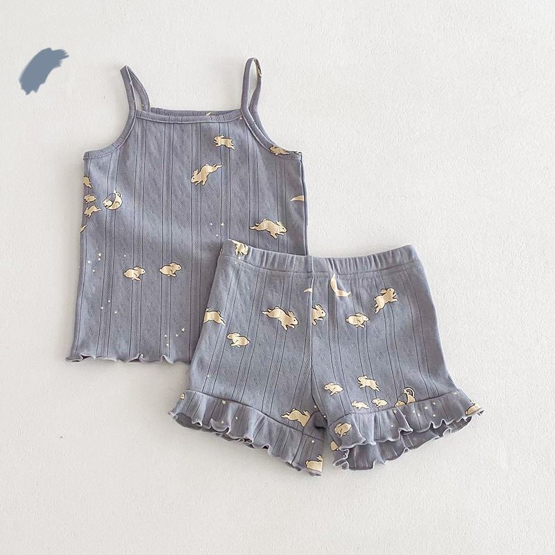 Girls' Camisole Shorts Two-piece Set Breathable Home Clothing