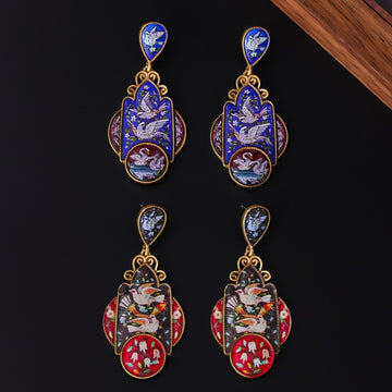 Swan Earrings Retro Easy Matching Court Elegant Earrings