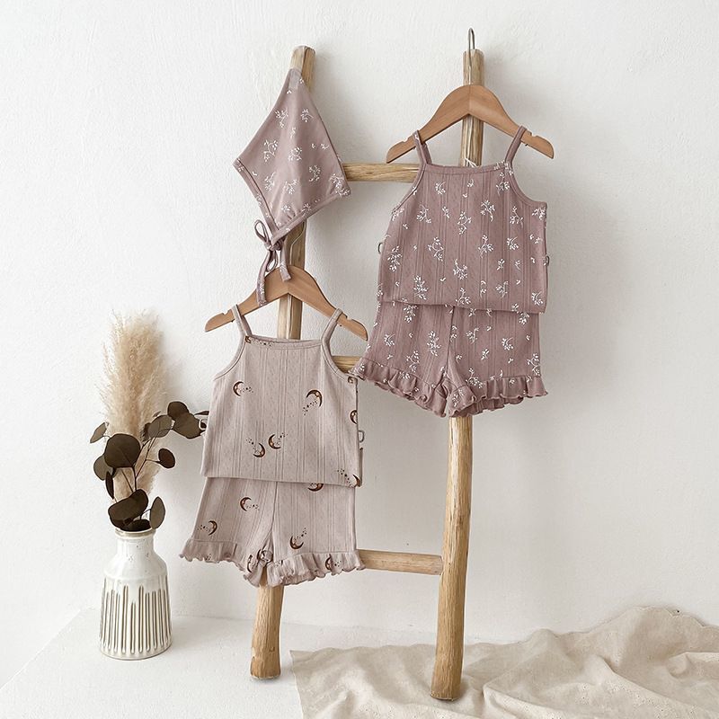 Girls' Camisole Shorts Two-piece Set Breathable Home Clothing