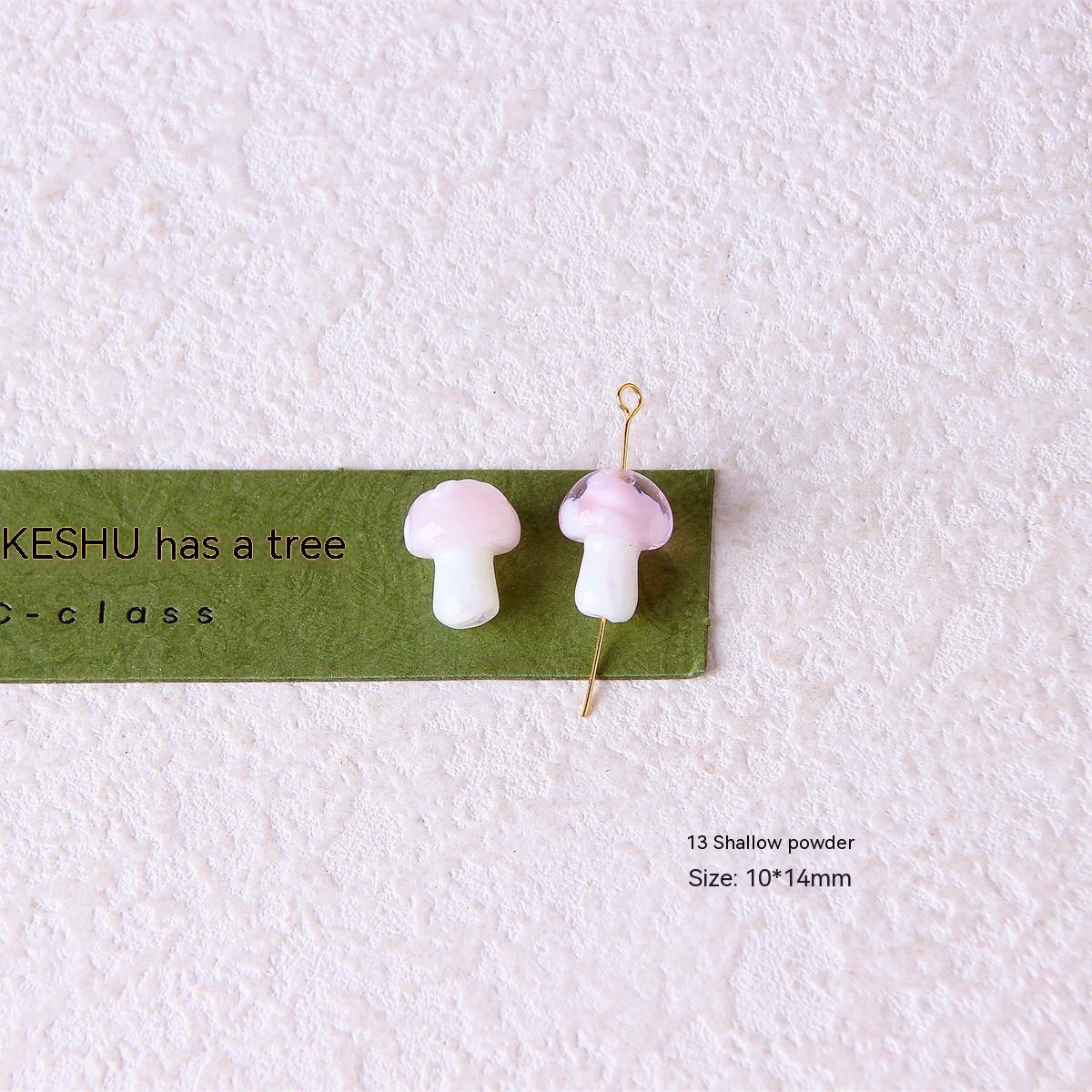 Colorful Glazed Small Mushroom Polka Dot Beaded Material Accessories