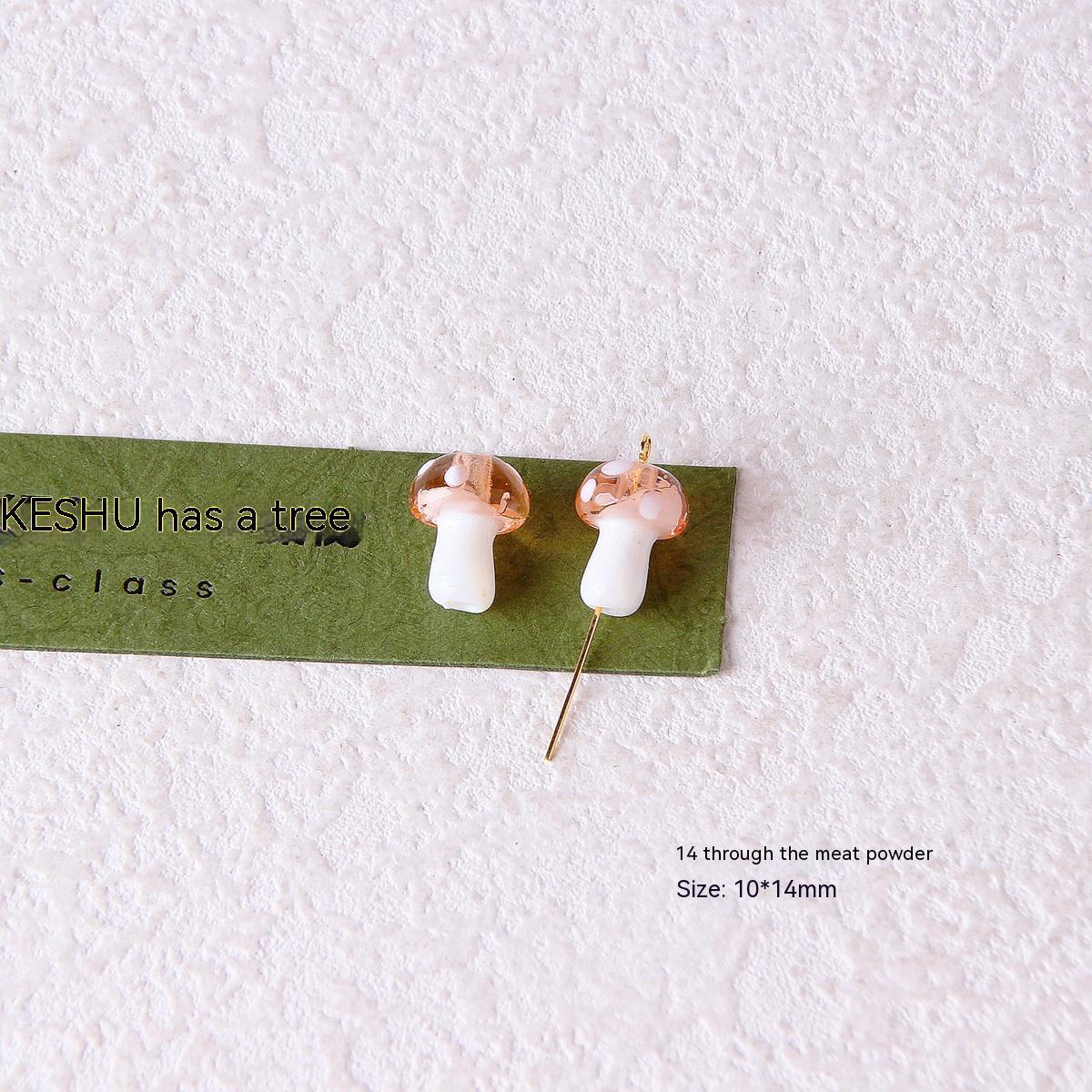 Colorful Glazed Small Mushroom Polka Dot Beaded Material Accessories