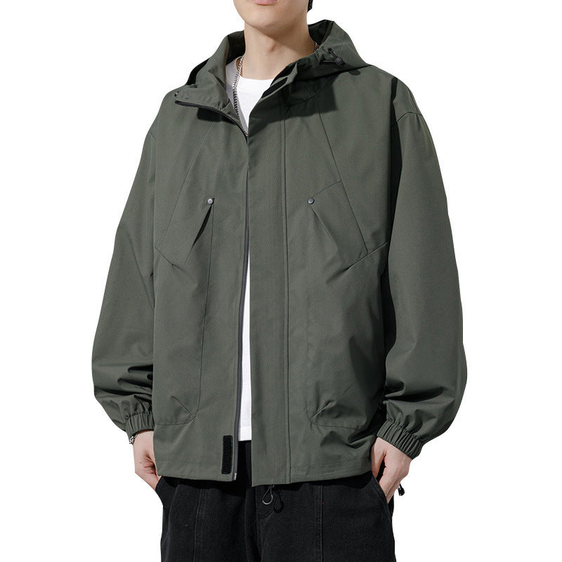 Men's Spring And Autumn Plus Size Hooded Casual Coat