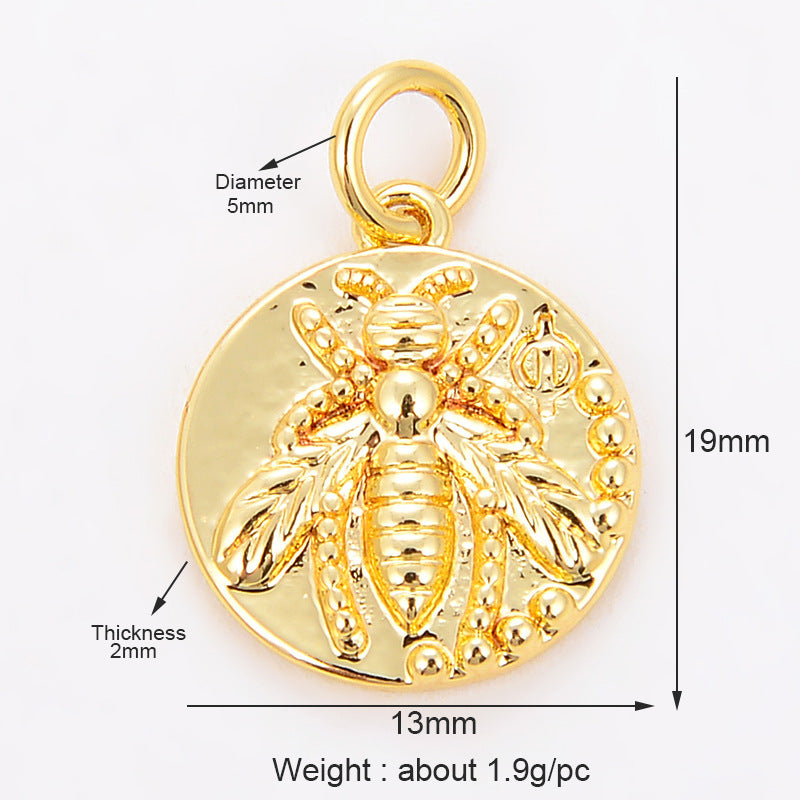 Micro-inlaid Mini Moon Sun Five-pointed Star Bee Pendant