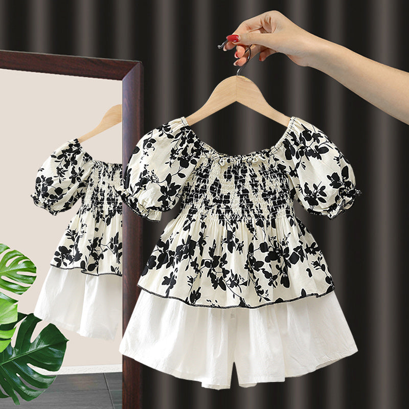 Girls Summer Suit Baby 1 6 Years Old 2 Children 3 Small Children's Clothing Western Fashion Girl