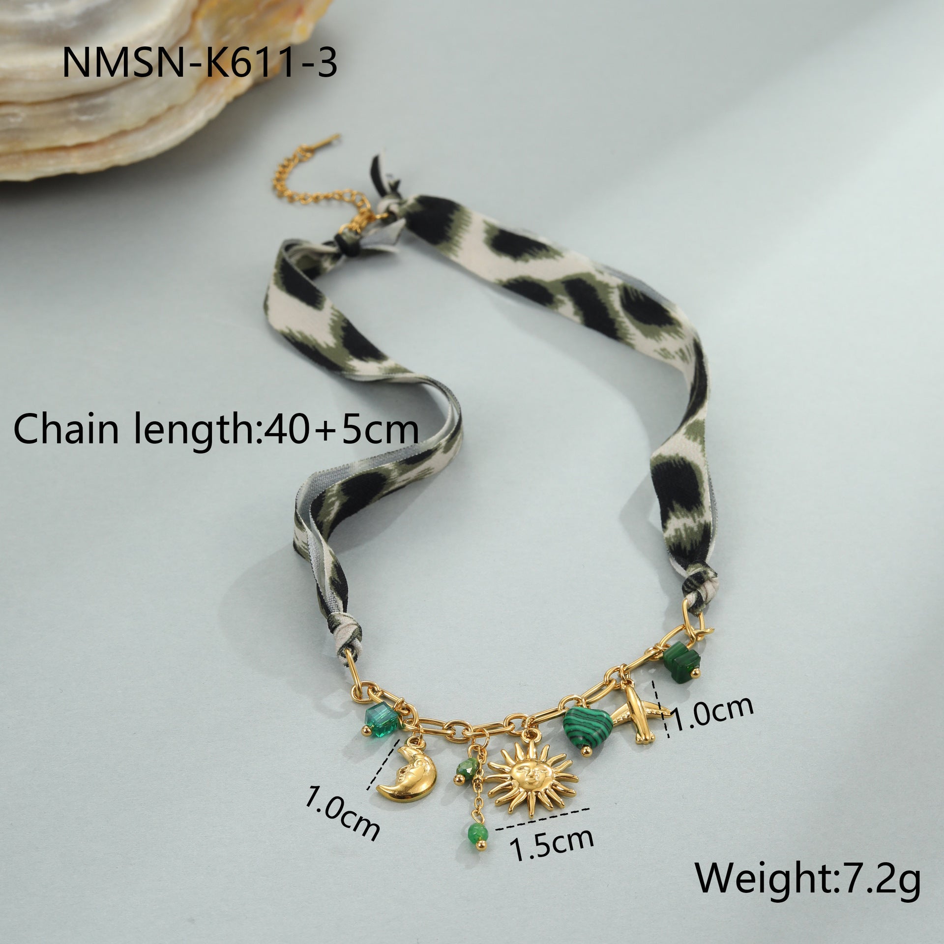 Leopard Print Vacation Style Sun Love Pendant Stainless Steel Ornament