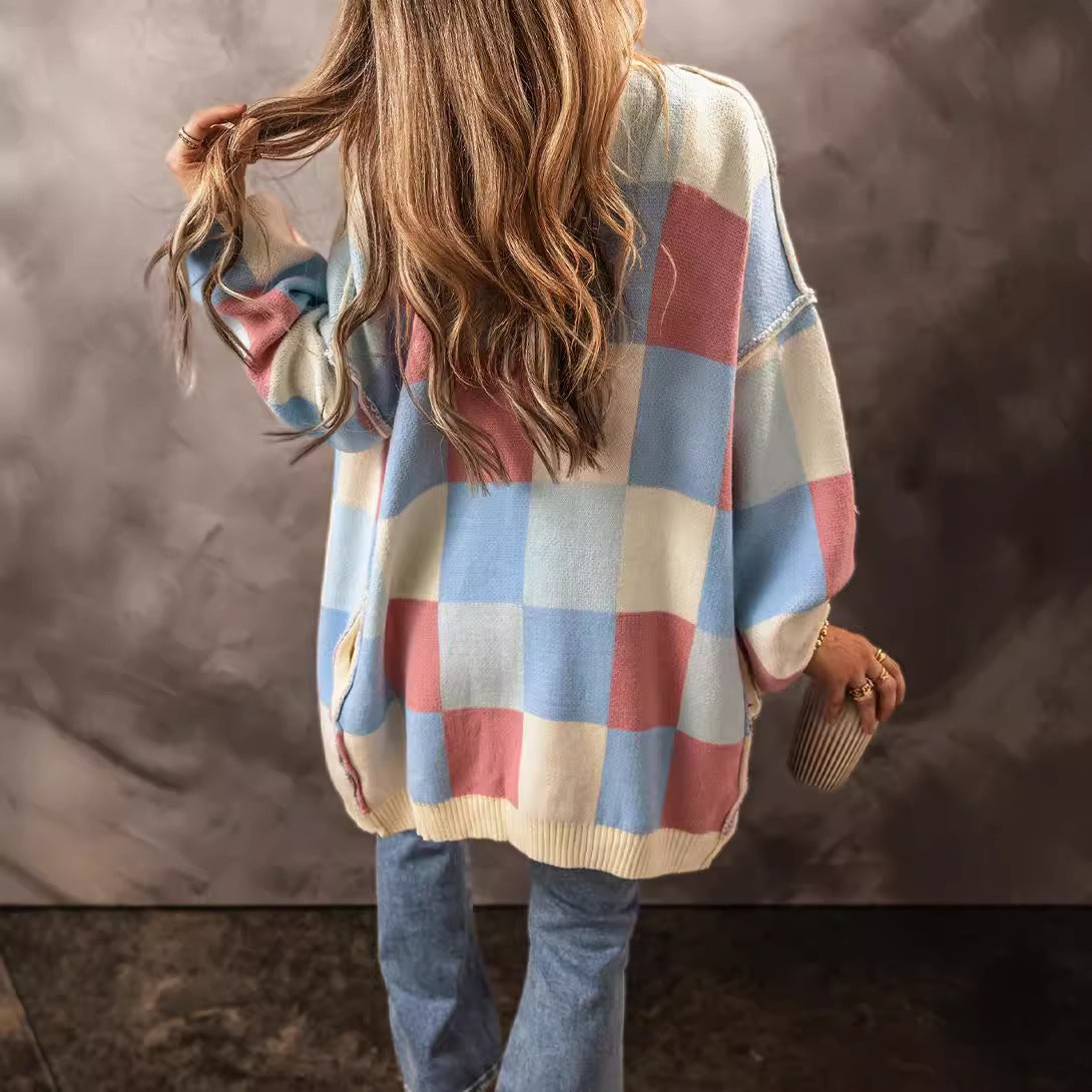 Women's Long European And American Lazy Casual Style Contrast Color