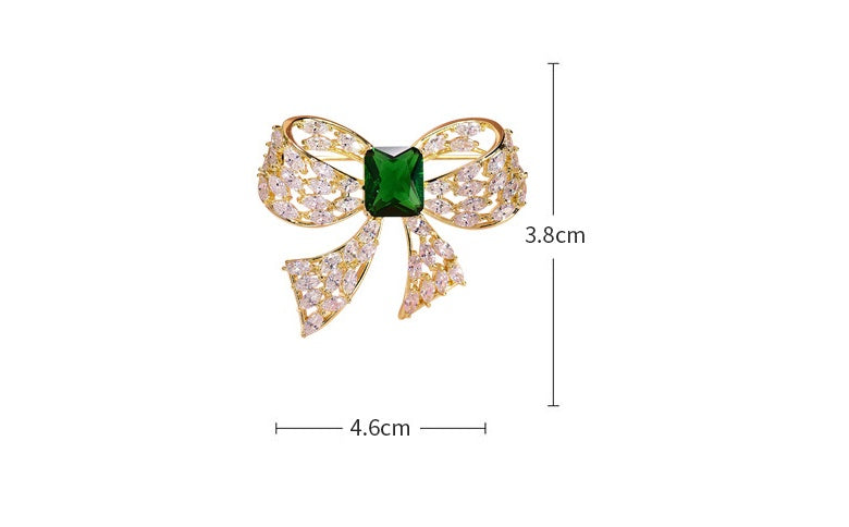 Zircon Bow Brooch Simple Sweater Corsage Accessories