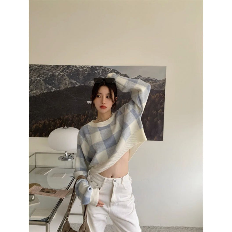Women's Sweet Leisure Versatile Lattice Short Sweater