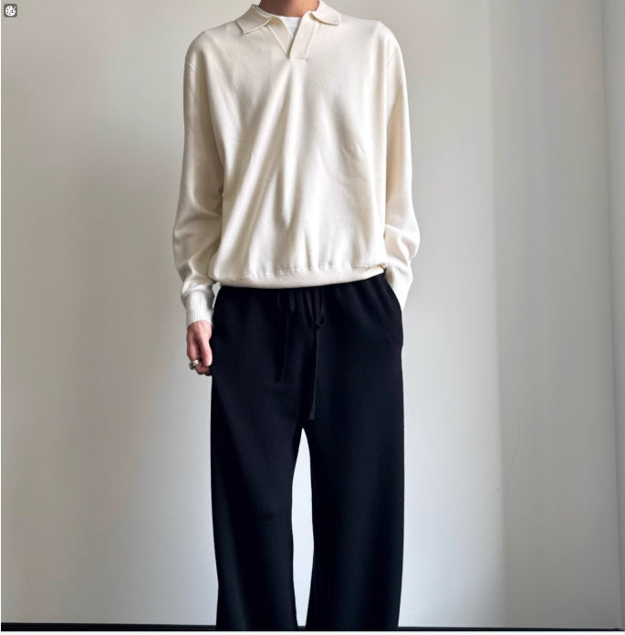 Old Money Style Pure Wool POLO Sweater