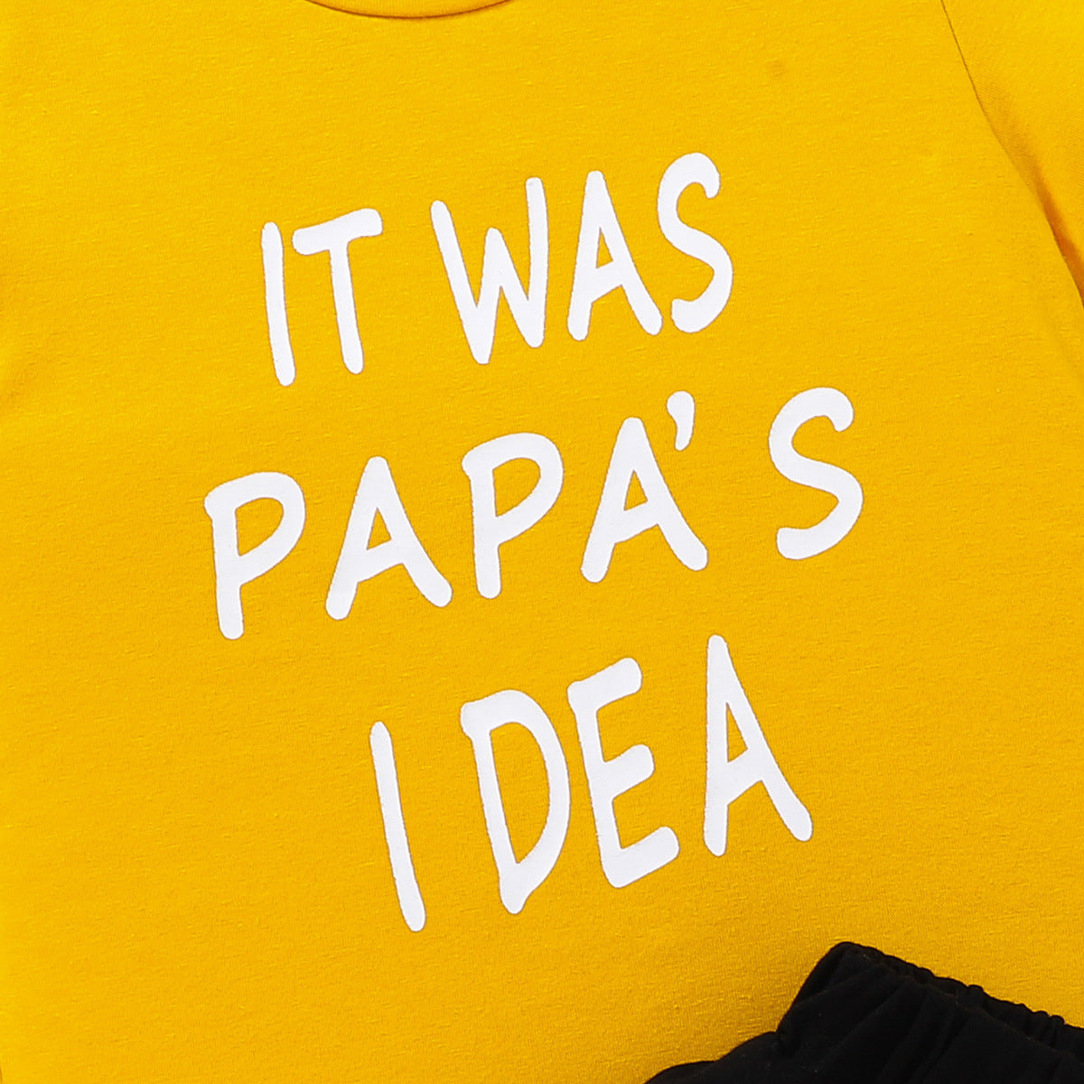 Letter Print Short-sleeve Solid Color Short Children's Clothing