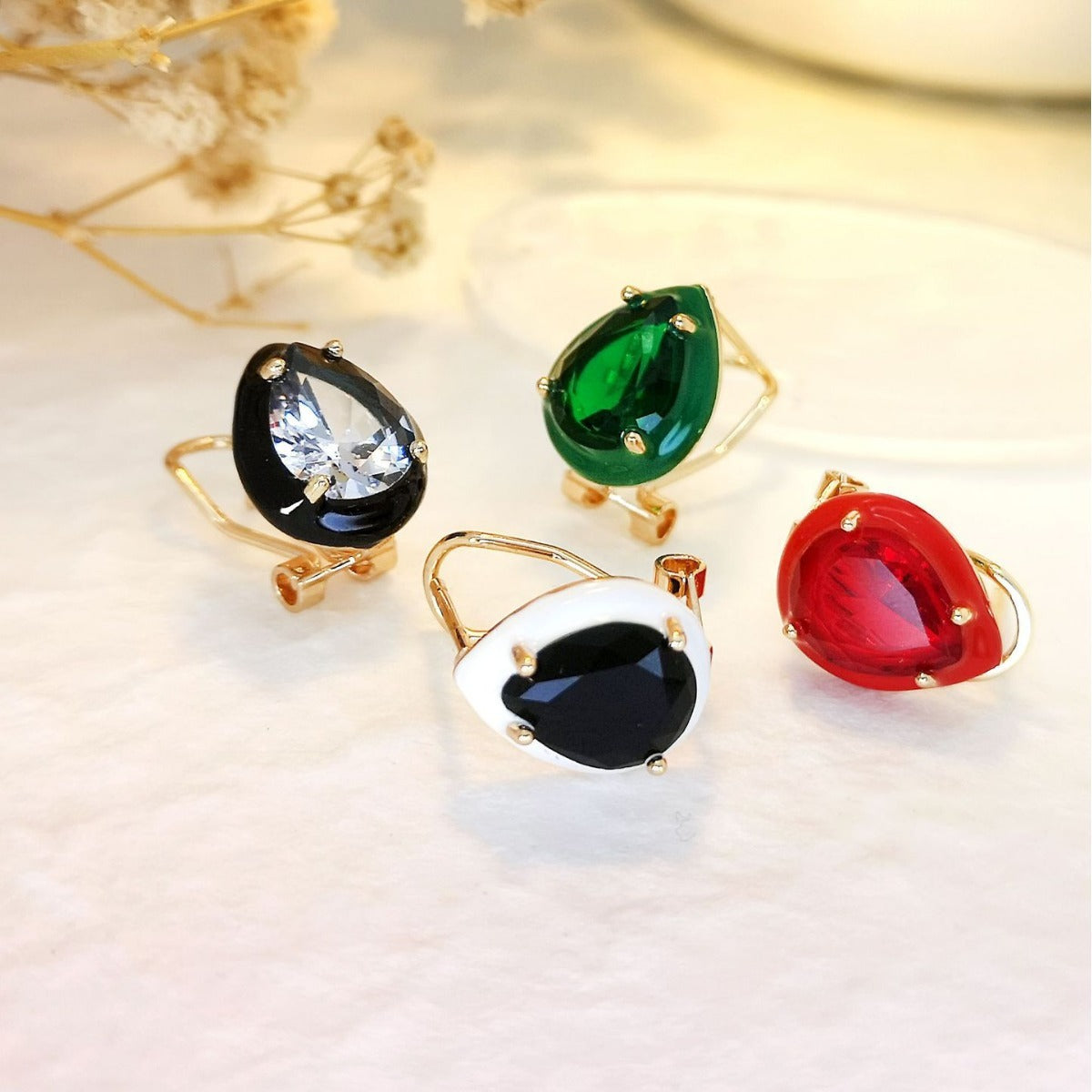 Drop-shaped Inlaid Zircon Women's High-grade Ear Clip