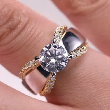 European And American Fashion Women's Two-tone Ring