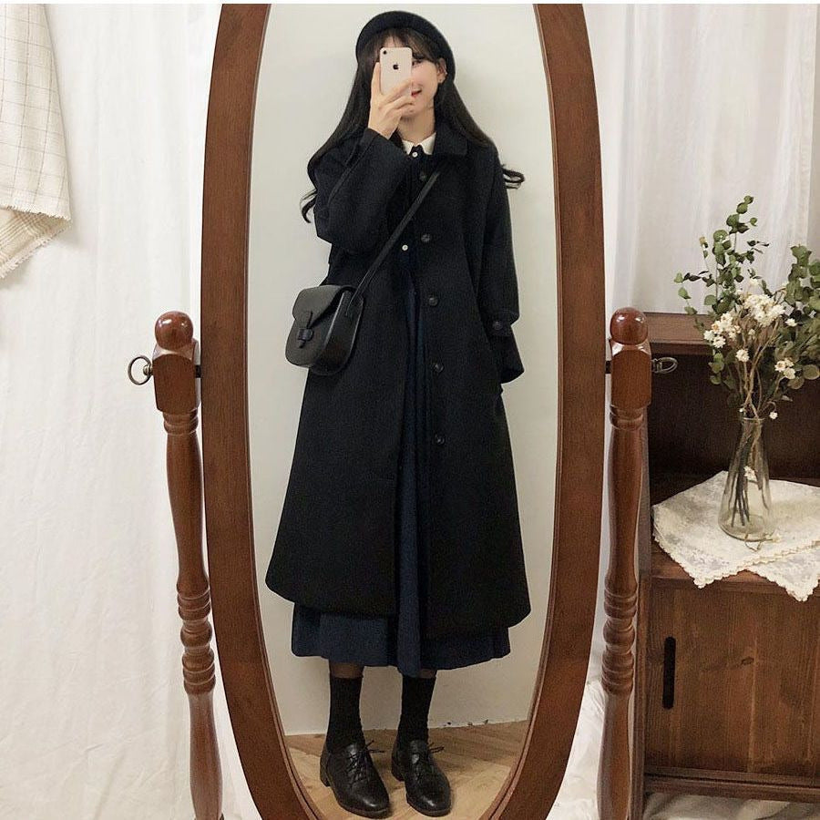 Loose Slimming Thickened Over-the-knee Women's Coat