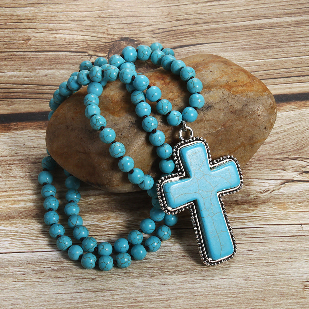 Necklace Cross Pendant Necklace Sweater Chain