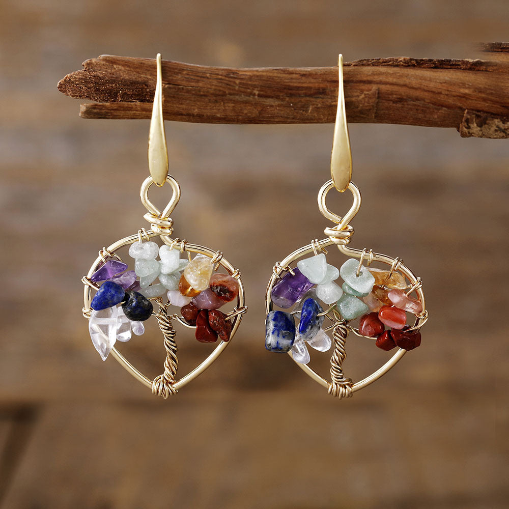 Natural Crystal Lucky Tree Eardrop Earring Earrings Popular Ornament