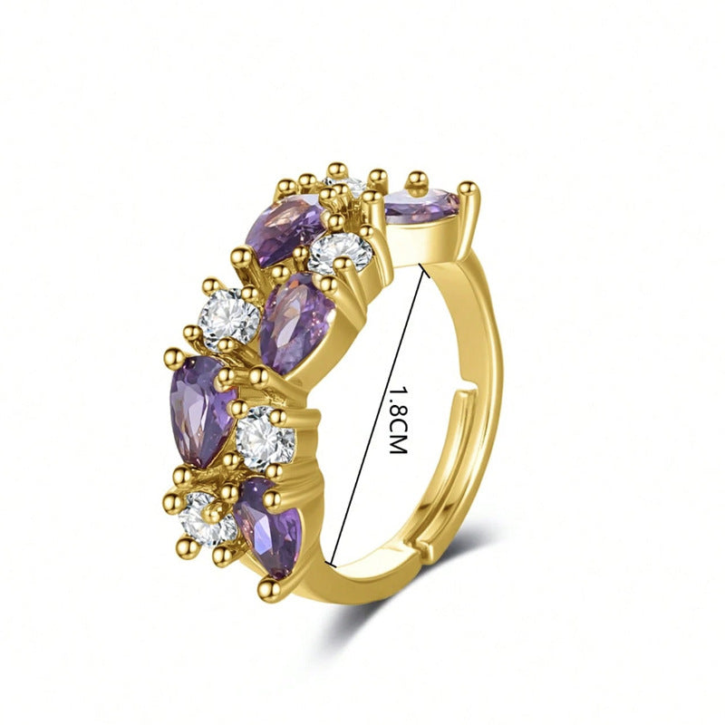 Elegant Bohemian Zircon Ring For Women Street Shooting Jewelry