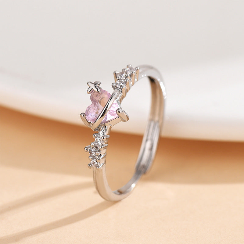 Niche High-grade Trendy Micro-inlaid Open Ring
