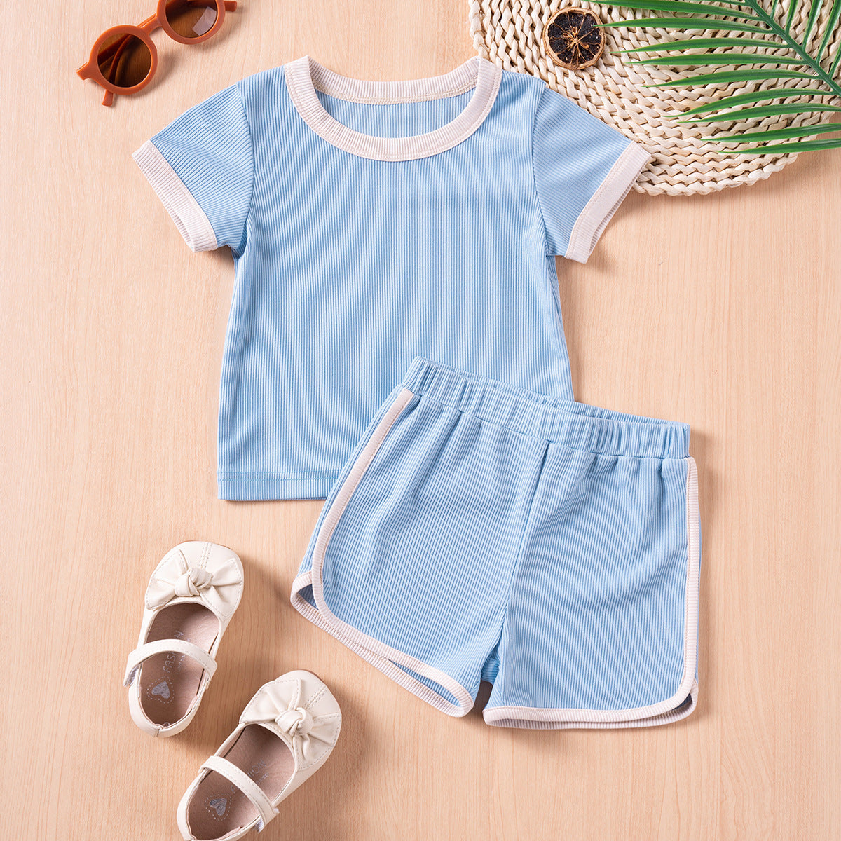 Children's Clothing Fashion Color Contrast Two-piece Set