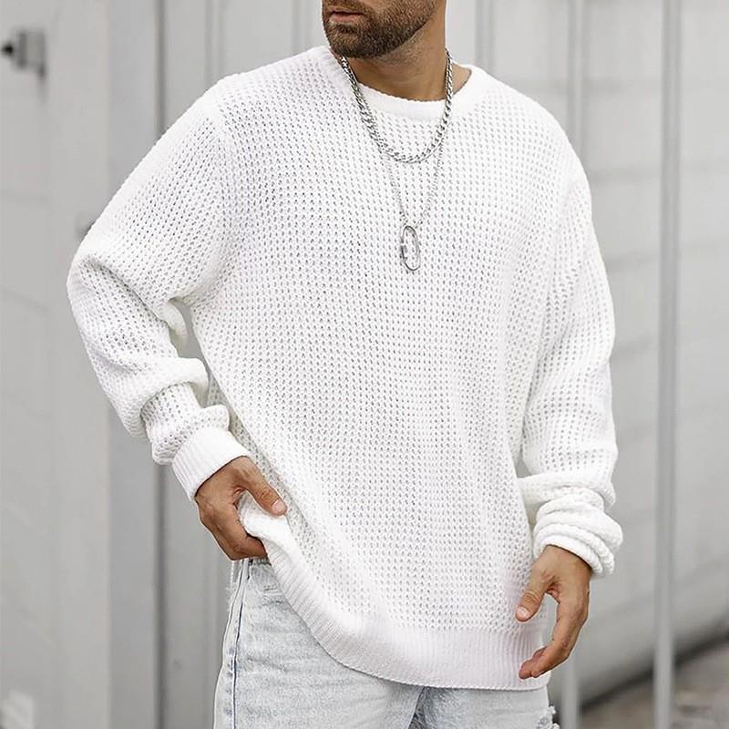Men's Long Sleeve Crew Neck Casual Loose Sweater