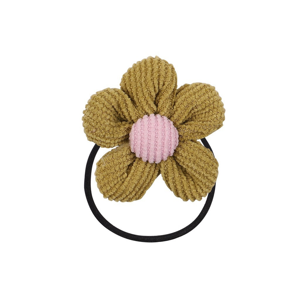 Cute Children Color Flower Rope Student Hair Band Hair Rope Hair Accessories