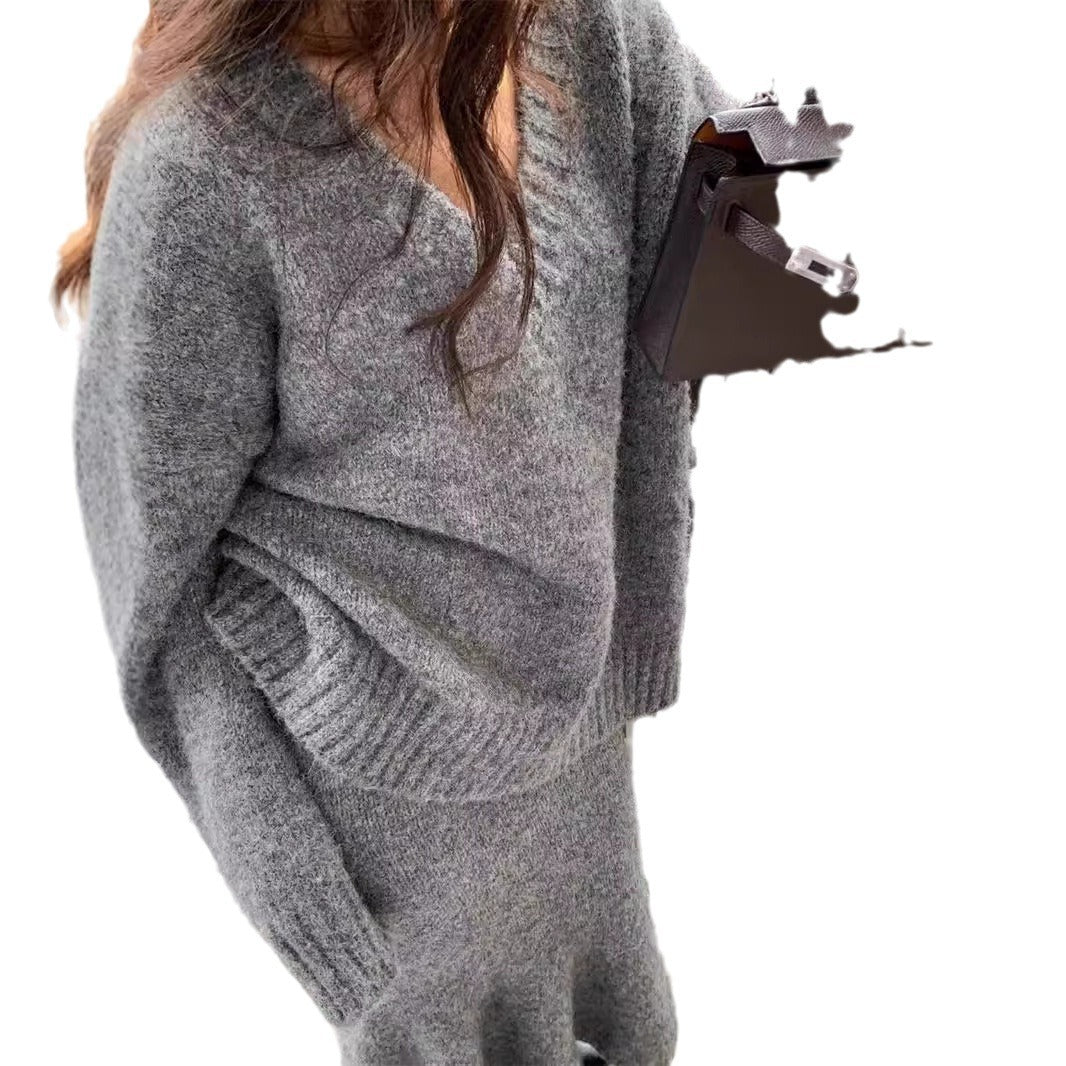 Women's Korean-style Lazy Sweater Suit Skirt