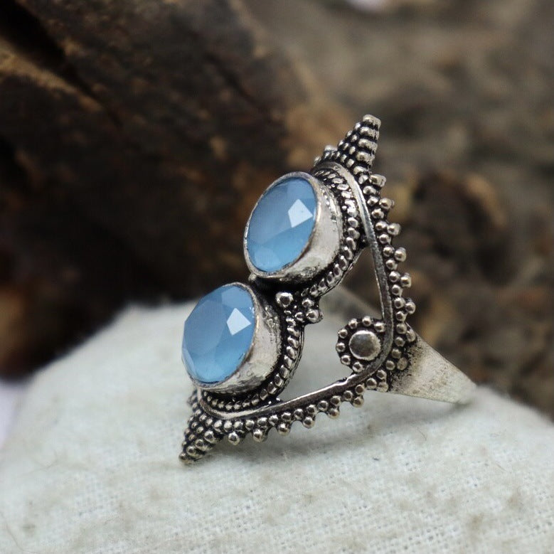 Vintage Alloy Inlaid Zircon European And American Ladies Ring