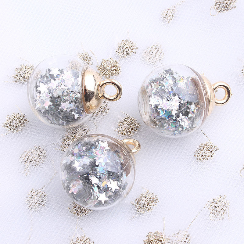16mm Round Transparent Colored Glass Ball Ornament Accessories Handmade Material