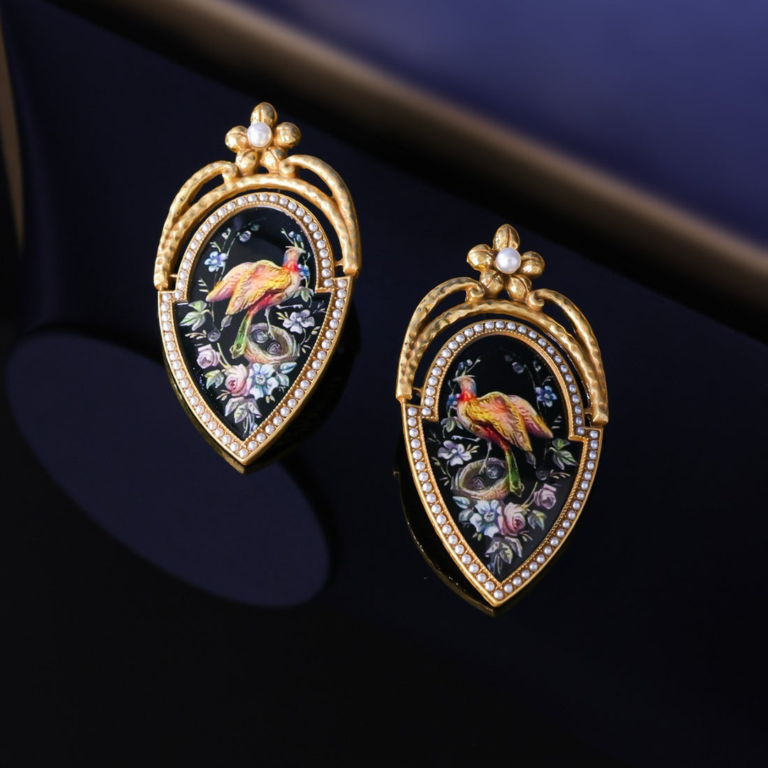 Vintage Peacock Oil Earrings Minority Fashion Temperament Design Earrings
