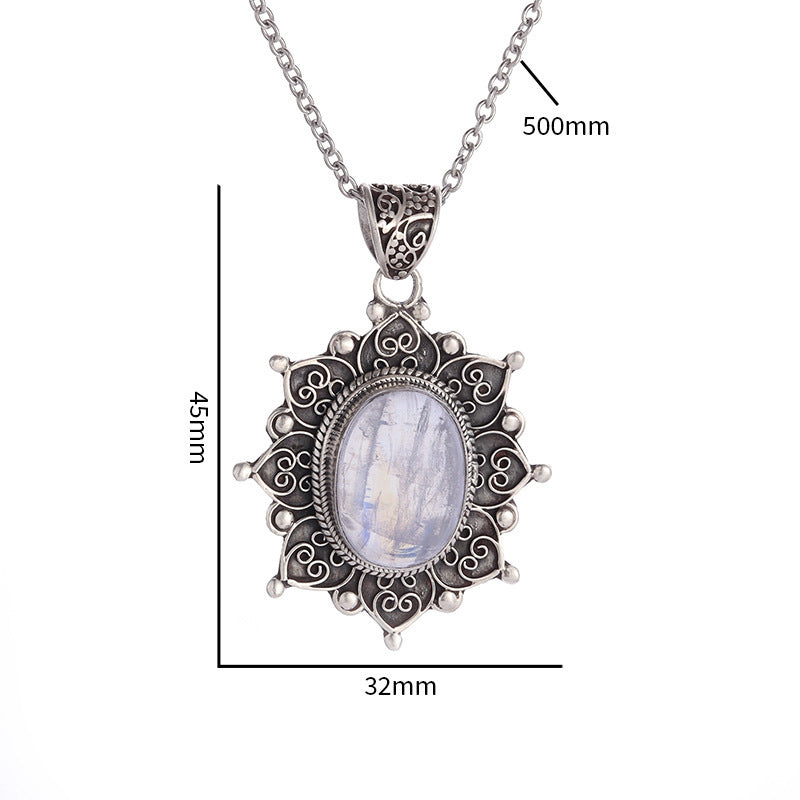 European And American Style Gemstone Pendant Trendy Wild Necklace