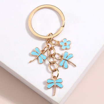 Handmade Dripping Oil Cute Little Bee Flower Keychain
