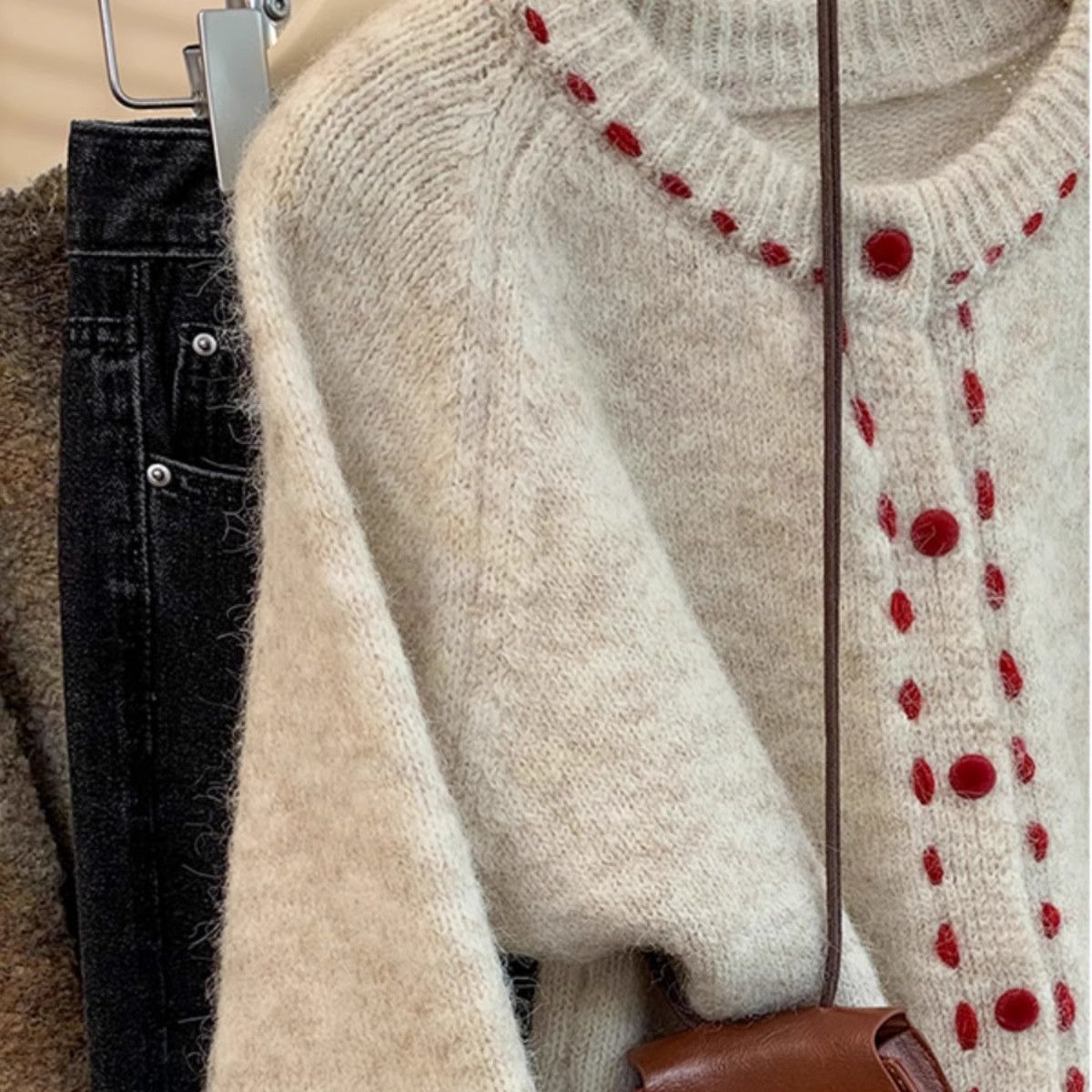 Outer Wear Lazy Knitted Cardigan Top