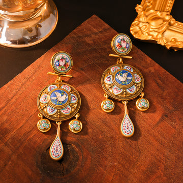 Vintage Court Style Rattle Drum Ear Studs Mid-ancient Ethnic Style
