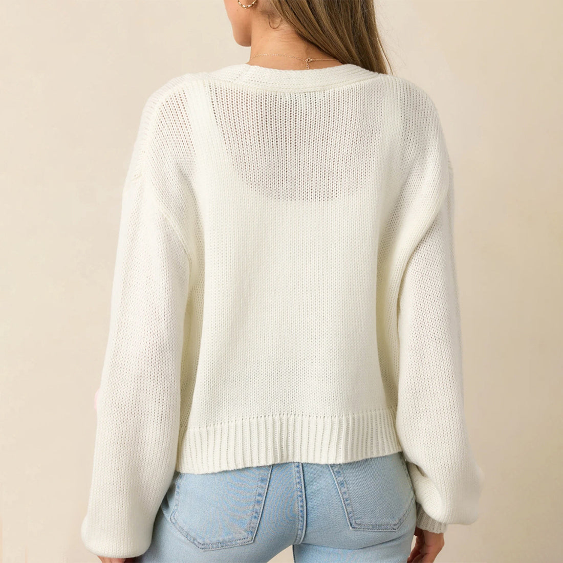 3D Strawberry Pattern Women's Elegant Sweater