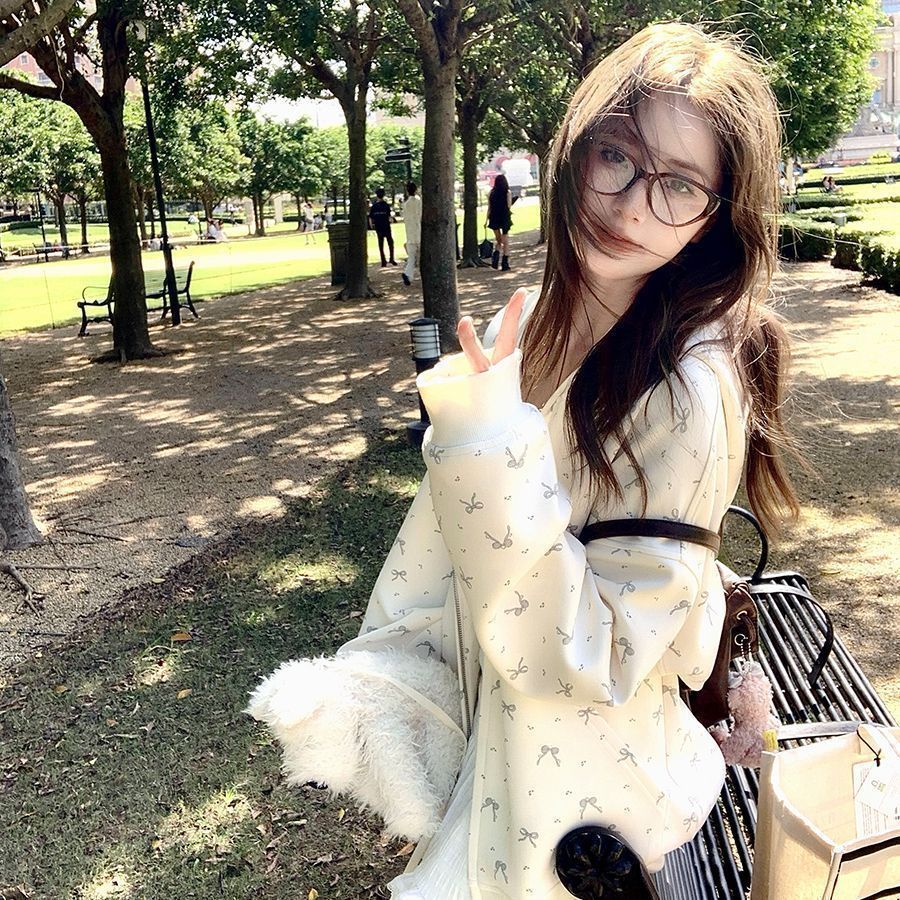 Floral Hooded Cardigan Fleece Padded Coat Women