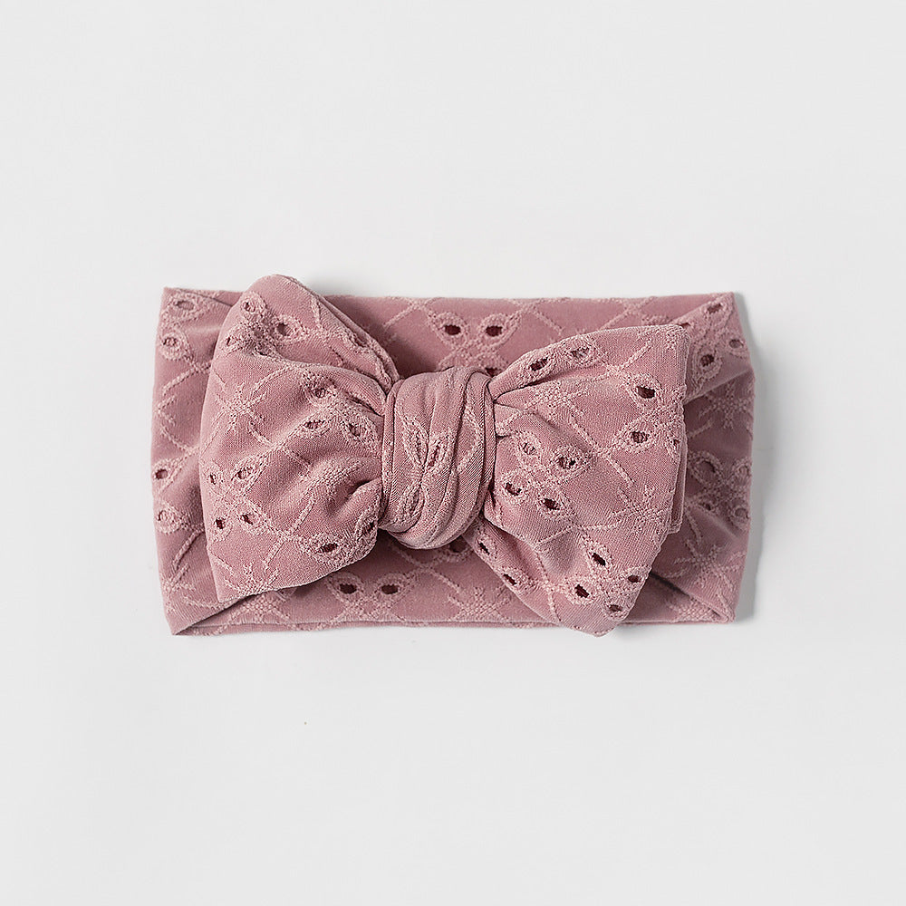 Embroidered Hollow Bow Hair Band Adjustable Children's Hair Accessories
