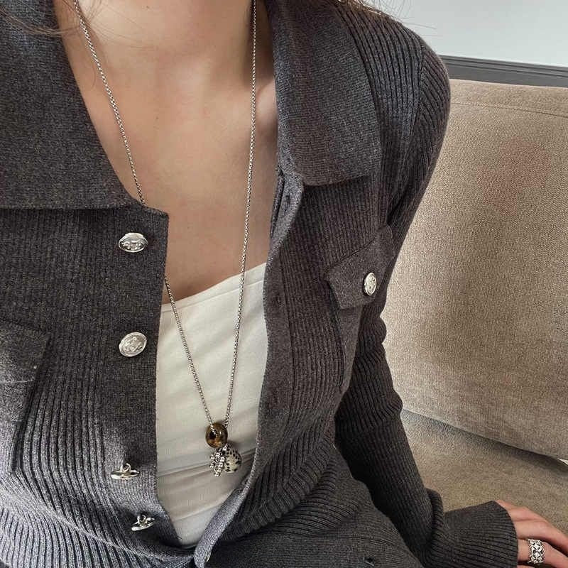 Stone Grape Cluster Pendant Niche High-grade Long Sweater Chain