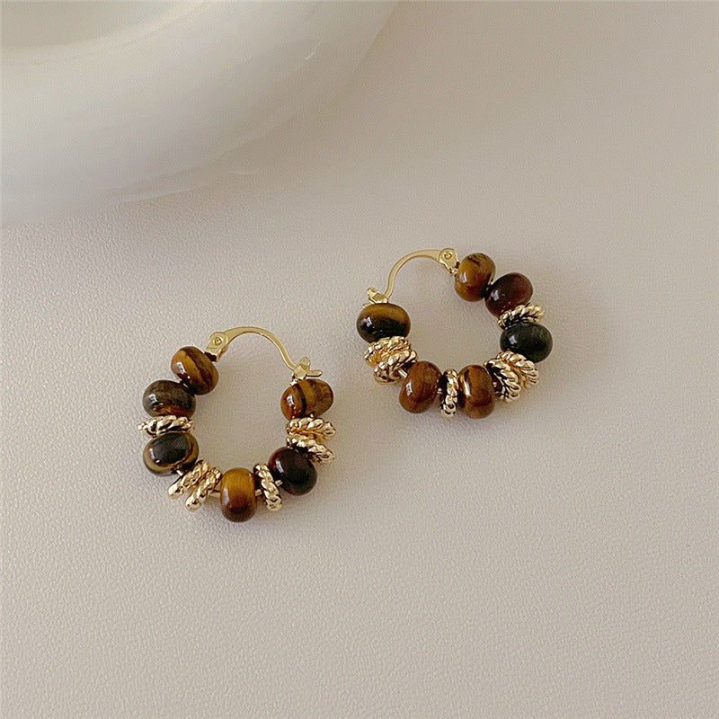 Retro Maillard Tigereye Women's Trendy Earrings