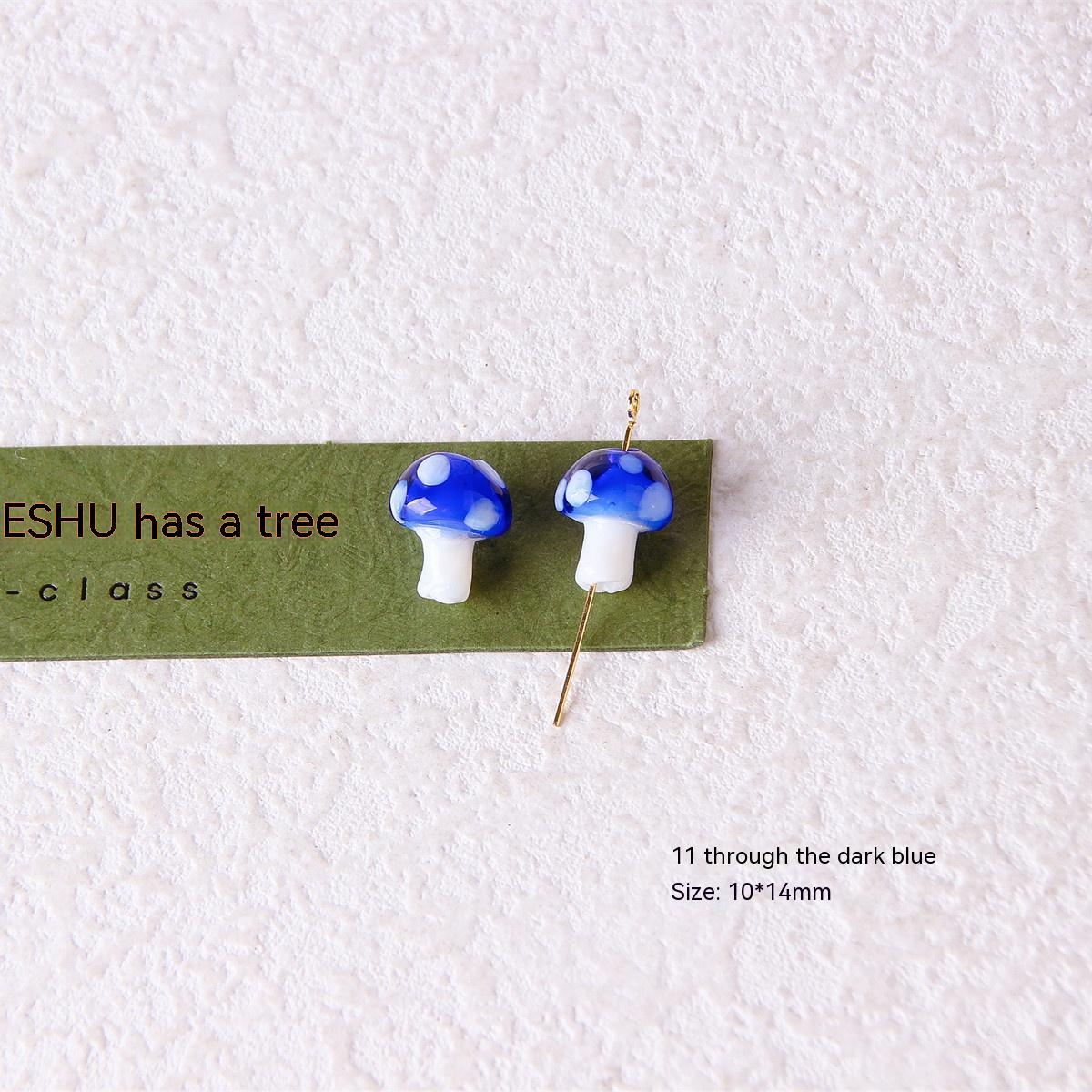 Colorful Glazed Small Mushroom Polka Dot Beaded Material Accessories