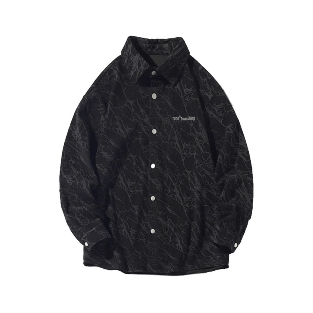 Embroidered High-grade American Retro Corduroy Shirt For Men