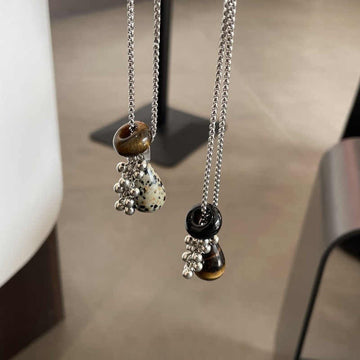 Stone Grape Cluster Pendant Niche High-grade Long Sweater Chain