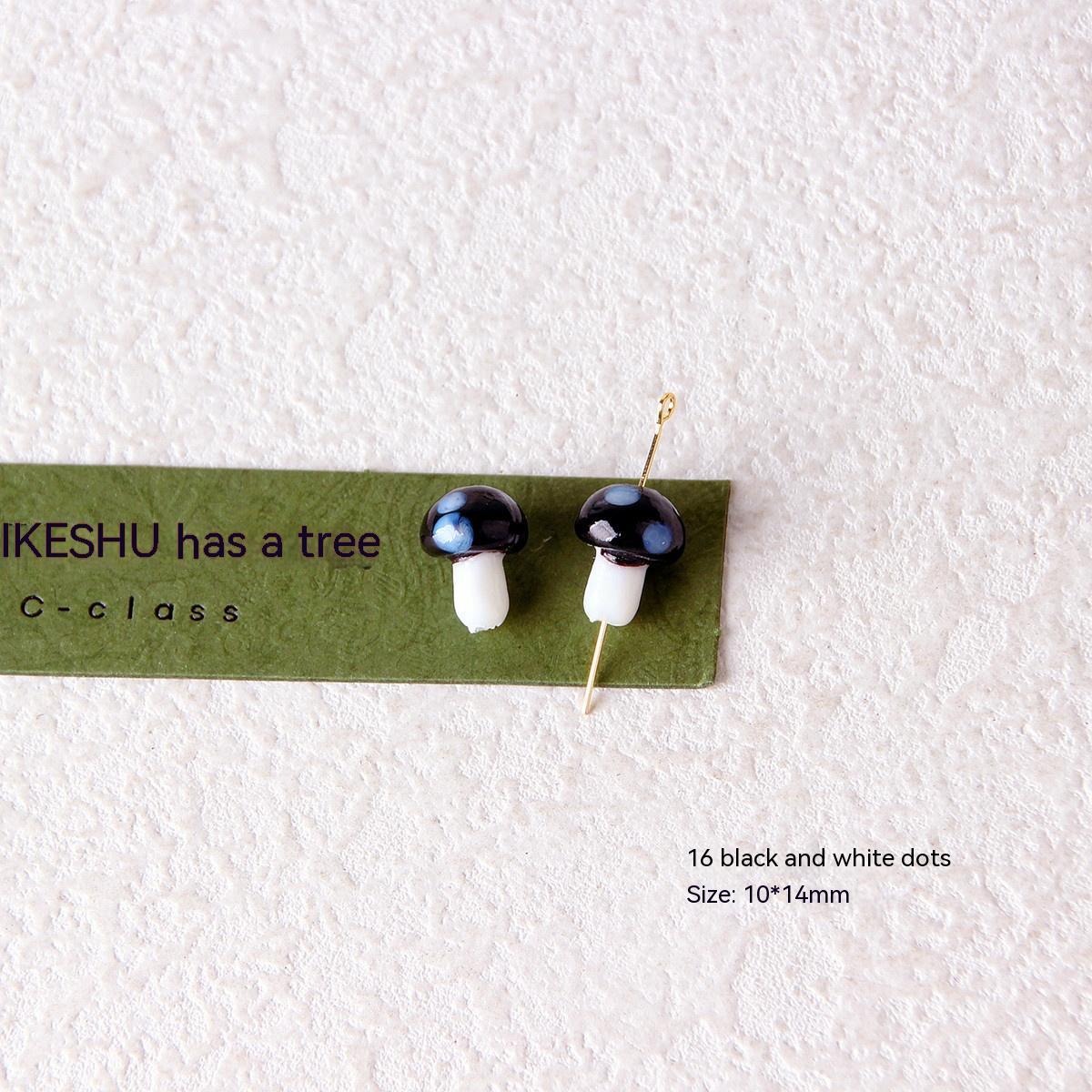 Colorful Glazed Small Mushroom Polka Dot Beaded Material Accessories