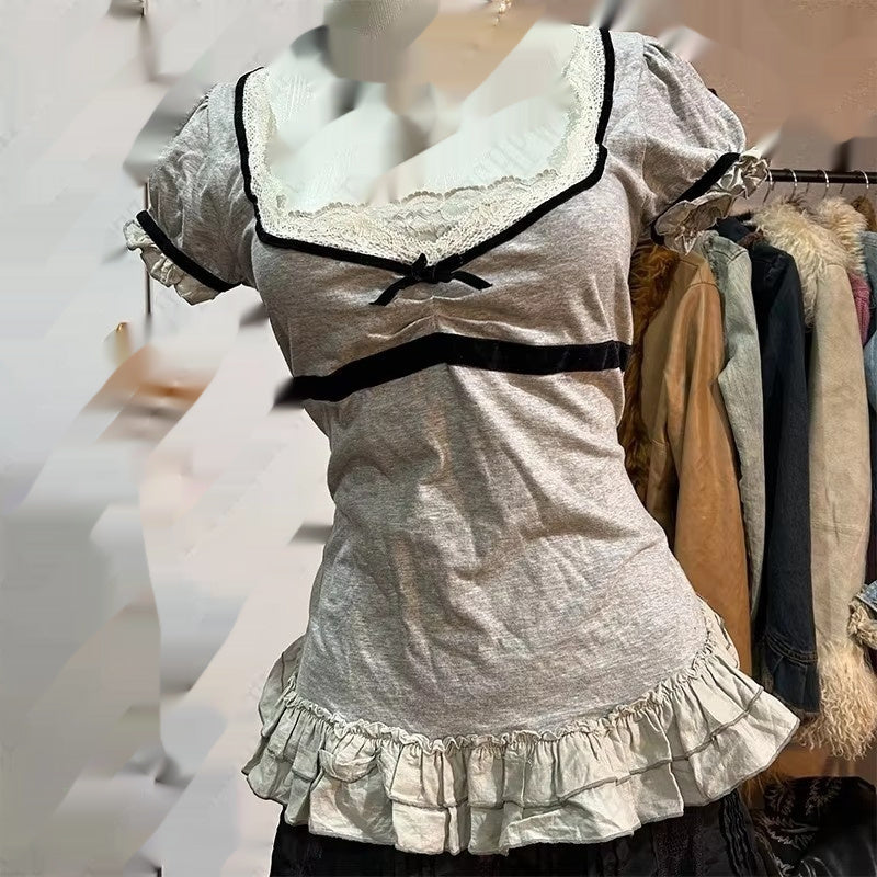 Summer New Slim-fit Waist Lace Skirt Top
