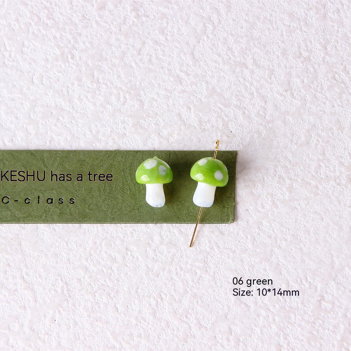 Colorful Glazed Small Mushroom Polka Dot Beaded Material Accessories