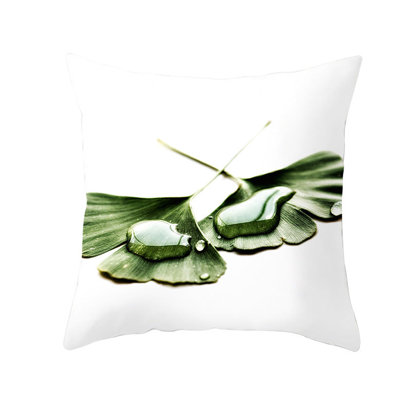 Light Tropical Plants Home Decor Peach Skin Fleece Pillowcase