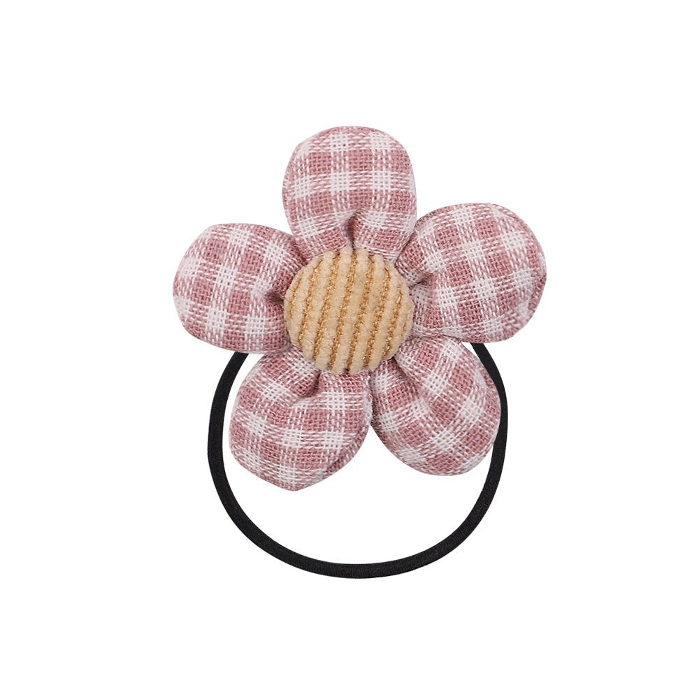 Cute Children Color Flower Rope Student Hair Band Hair Rope Hair Accessories