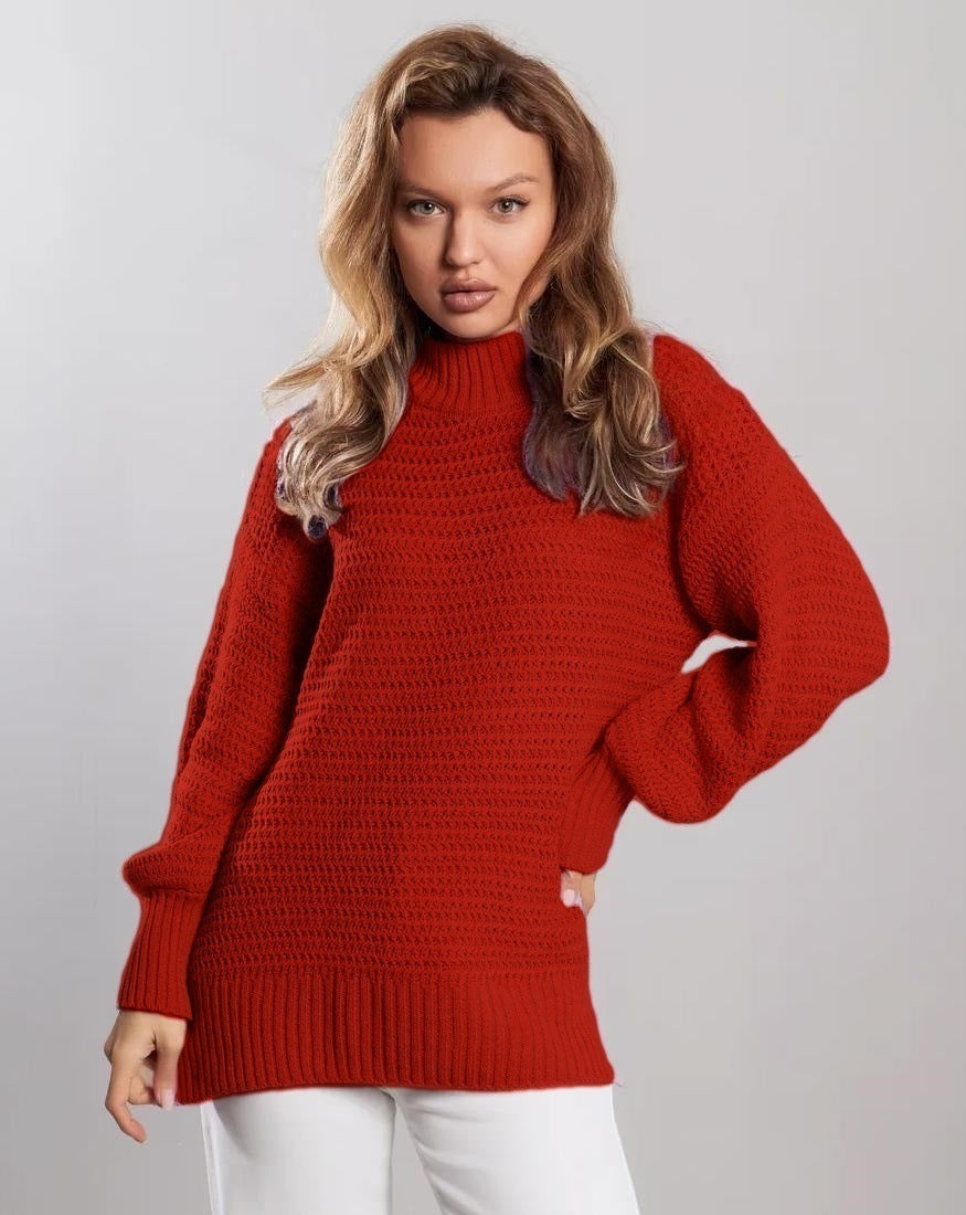 Pullover Long Sleeve Split Bottoming Sweater