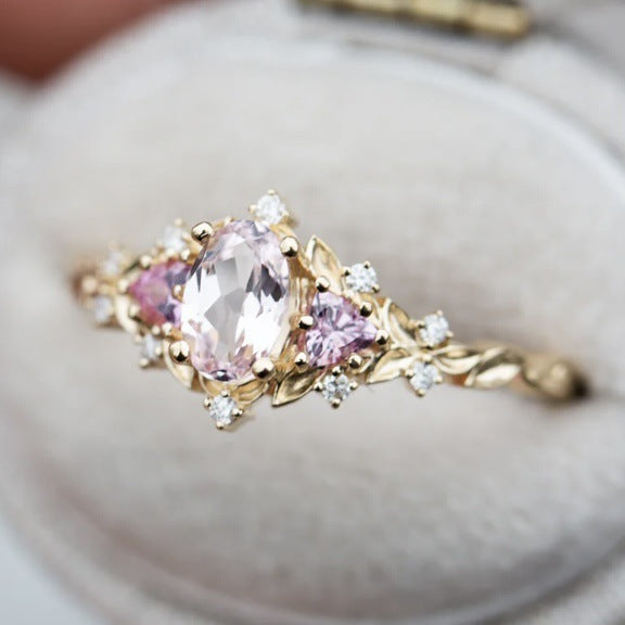 Simple And Fresh Inlaid Zircon Ring