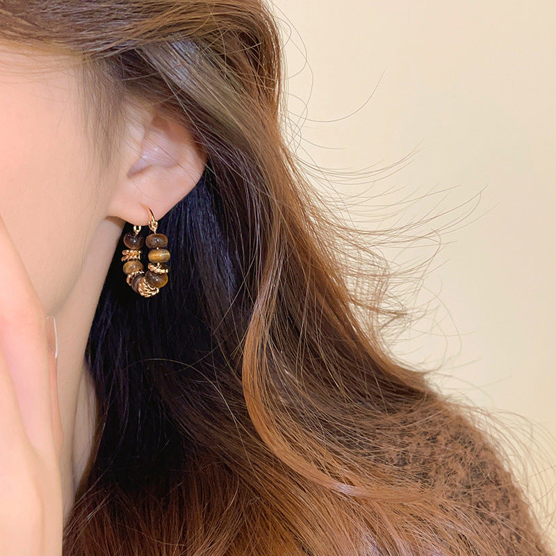 Retro Maillard Tigereye Women's Trendy Earrings