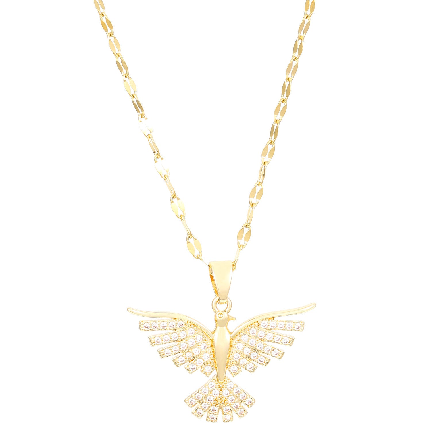 Necklace Women's Gold Inlaid Diamond Mesh Red